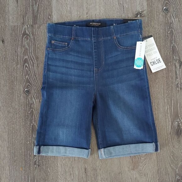Liverpool Chloe Bermuda Roll Cuff Shorts 6/28 NWT - Picture 2 of 11